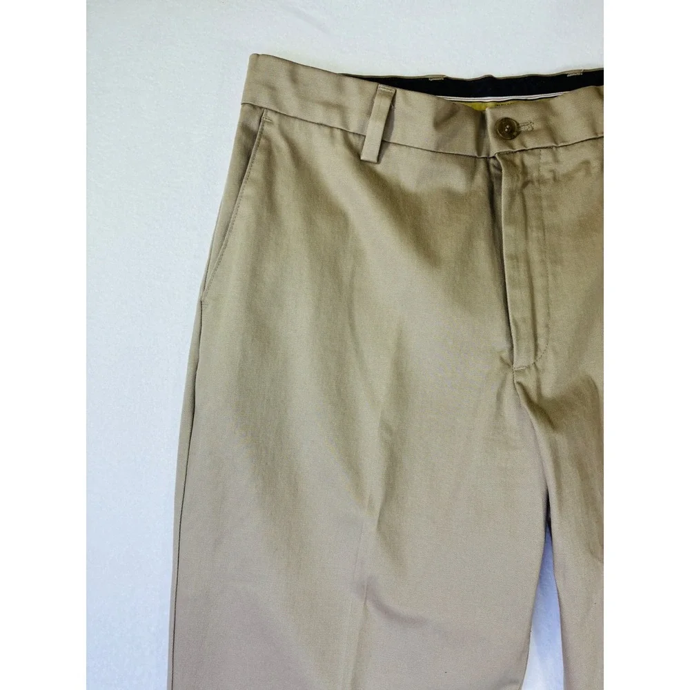 Dockers Khaki Chino Pants Straight Leg Flat Front Casual Dress Tan 34x30
